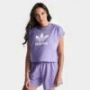 Women's Adidas Originals Adicolor Classics Cropped Trefoil T-Shirt Magic Lilac - IC5468 518 -Fashion General Store IC5468 518 M1