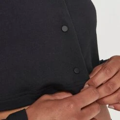 ADIDAS Women's Adicolor Classics 3-Stripes Cropped Button Long-Sleeve T-Shirt Black - IC5473 001 -Fashion General Store IC5473 001 M6