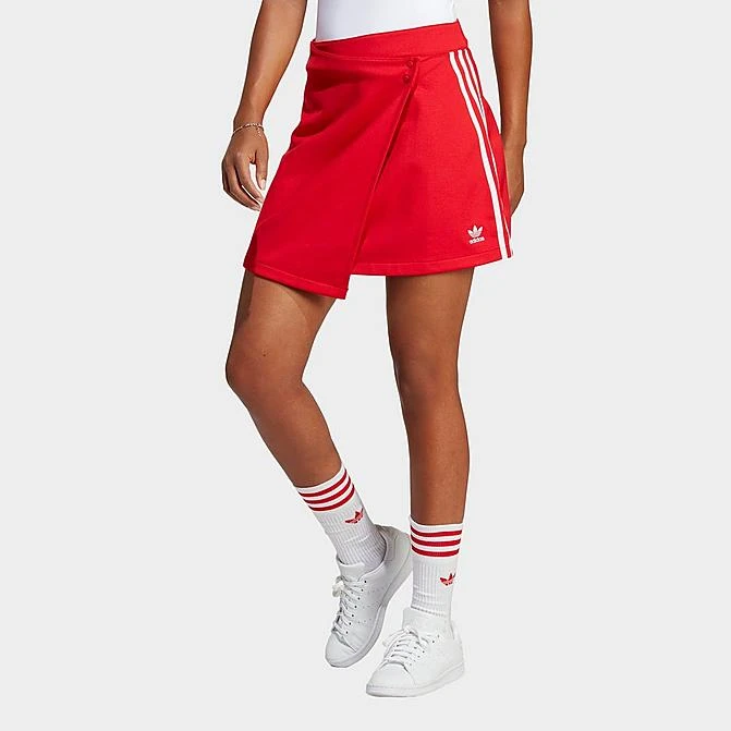 Women's Adidas Originals Adicolor Classics 3-Stripes Short Wrapping Skirt Better Scarlet - IC5477 610 3 Women's Adidas Originals Adicolor Classics 3-Stripes Short Wrapping Skirt Better Scarlet - IC5477 610