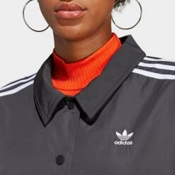 Women's Adidas Originals Adicolor Classics 3-Stripes Coach Jacket Black - IC5478 001 -Fashion General Store IC5478 001 M4