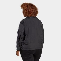Women's Adidas Originals Adicolor Classics 3-Stripes Coach Jacket (Plus Size) Black - IC6090 001 -Fashion General Store IC6090 001 M3