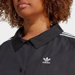 Women's Adidas Originals Adicolor Classics 3-Stripes Coach Jacket (Plus Size) Black - IC6090 001 -Fashion General Store IC6090 001 M4