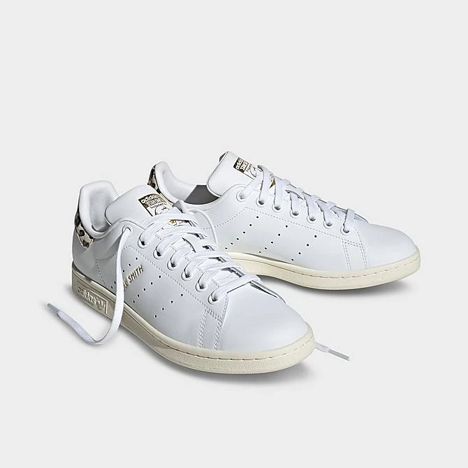 Women's Adidas Originals Stan Smith Casual Shoes White Leather/Off White/Wonder White/Leopard Accent - IE4634 100 4 Women's Adidas Originals Stan Smith Casual Shoes White Leather/Off White/Wonder White/Leopard Accent - IE4634 100 - Image 2