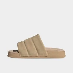 Women's Adidas Originals Adilette Essential Slide Sandals Magic Beige/Magic Beige/Magic Beige - IE9650 250