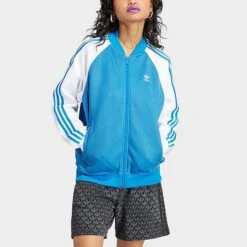 Women's Adidas Adicolor Classics Oversized Superstar Track Top Jacket Bluebird - II0718 430 -Fashion General Store II0718 430 M6