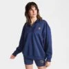 Women's Adidas Adicolor Classics Oversized Quarter-Zip Sweatshirt Navy/Gold - II0747 415 -Fashion General Store II0747 415 M1