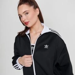 Women's Adidas Originals Adicolor Classics Oversized Track Top Jacket Black - IK0430 001 -Fashion General Store IK0430 001 M5
