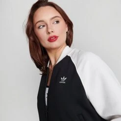 Women's Adidas Adicolor Classics Trefoil College Bomber Jacket Black - IK0435 001 -Fashion General Store IK0435 001 M5