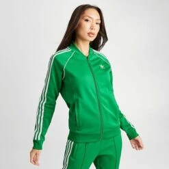 Women's Adidas Originals Adicolor Classic Superstar Track Top Jacket Green - IK4030 360 -Fashion General Store IK4030 360 M3
