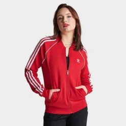 Women's Adidas Originals Adicolor Classic Superstar Track Top Jacket Better Scarlet - IK4032 610