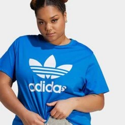 Women's Adidas Originals Adicolor Classics Trefoil T-Shirt (Plus Size) Bluebird - IK4043 430 -Fashion General Store IK4043 430 M4