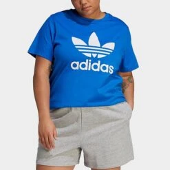 Women's Adidas Originals Adicolor Classics Trefoil T-Shirt (Plus Size) Bluebird - IK4043 430 -Fashion General Store IK4043 430 M6