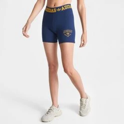 Women's Adidas Varsity Booty Shorts Navy/Gold - IL2421 415