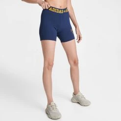 Women's Adidas Varsity Booty Shorts Navy/Gold - IL2421 415 -Fashion General Store IL2421 415 M3