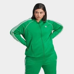 Fashion General Store 2 Women's Adidas Adicolor Classics Superstar Track Top (Plus Size) Green - IL6650Â 360
