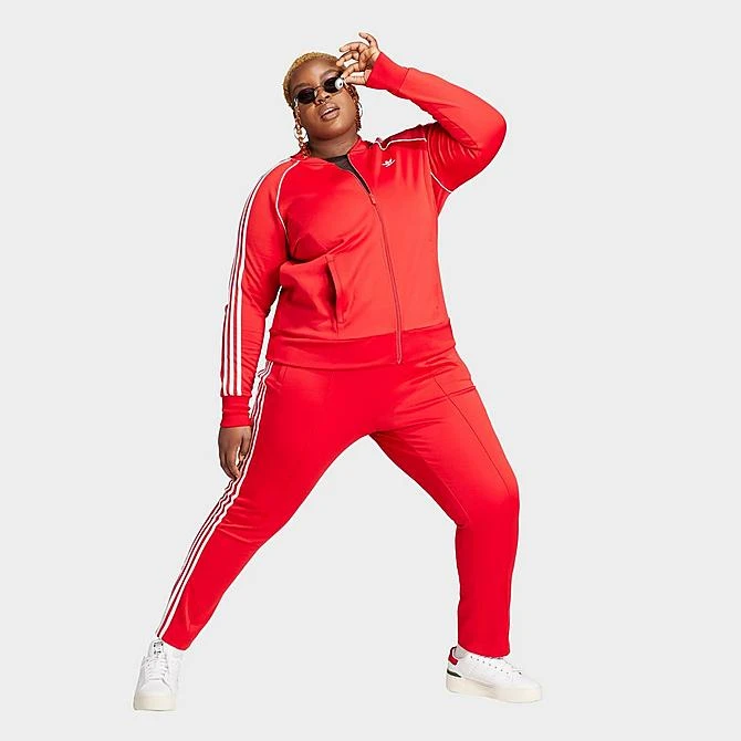 Women's Adidas Adicolor Classics Superstar Track Top (Plus Size) Better Scarlet - IL9049 610 4 Women's Adidas Adicolor Classics Superstar Track Top (Plus Size) Better Scarlet - IL9049 610 - Image 2