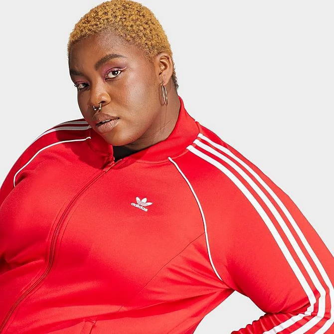 Women's Adidas Adicolor Classics Superstar Track Top (Plus Size) Better Scarlet - IL9049 610 6 Women's Adidas Adicolor Classics Superstar Track Top (Plus Size) Better Scarlet - IL9049 610 - Image 4
