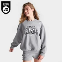 Women's Adidas Originals BF Varsity Crewneck Sweatshirt Solid Grey - IN7108 020