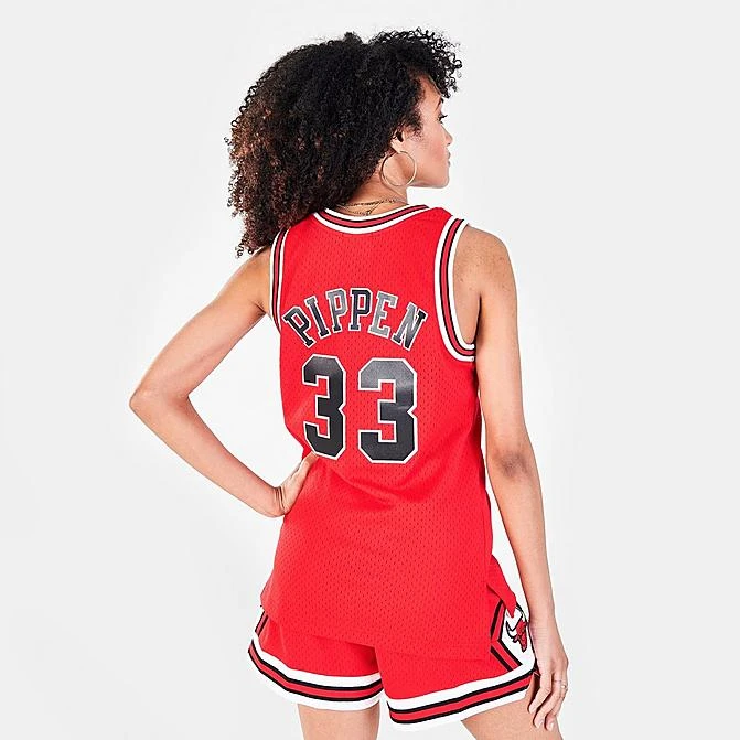 Women's Mitchell & Ness Chicago Bulls NBA Scottie Pippen Hardwood Classics 1997-98 Swingman Jersey Red - JEL18120 RED 3 Women's Mitchell & Ness Chicago Bulls NBA Scottie Pippen Hardwood Classics 1997-98 Swingman Jersey Red - JEL18120 RED