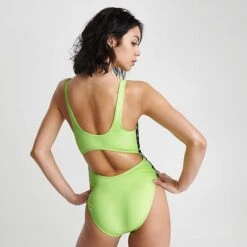 Women's Nike Swim Tape One Piece Swimsuit Volt Yellow - NESSD296 739 -Fashion General Store NESSD296 739 M4