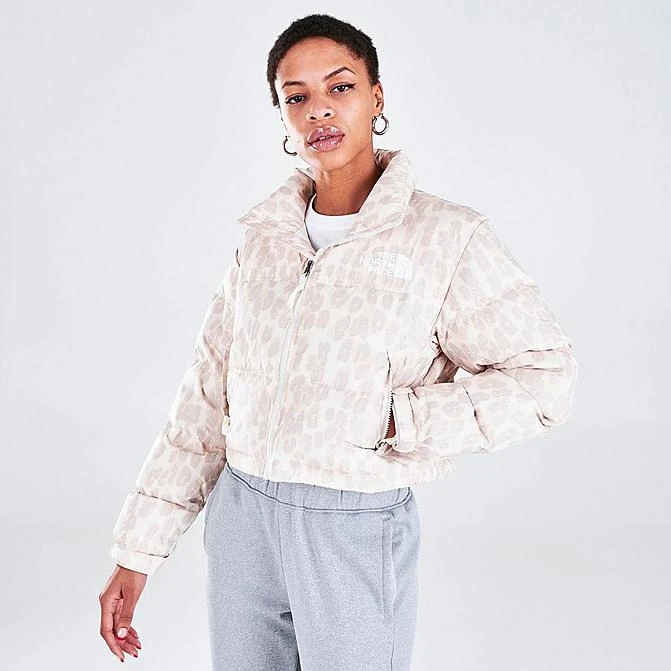Women's The North Face Cropped Printed Nuptse Short Jacket Silver Grey Leopard Print - NF0A5IXT 2AN 3 Women's The North Face Cropped Printed Nuptse Short Jacket Silver Grey Leopard Print - NF0A5IXT 2AN