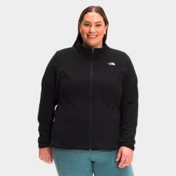 Women’s The North Face TKA Glacier Full-Zip Jacket (Plus Size) TNF Black - NF0A7QIJ 001