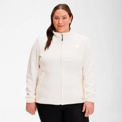 Women's The North Face Canyonlands Full-Zip Hoodie (Plus Size) Gardenia White Heather - NF0A7QIM 100