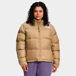 Women's The North Face 1996 Retro Nuptse Jacket (Plus Size) Khaki Stone - NF0A7QLW 260