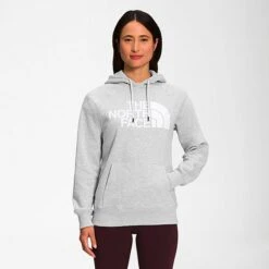 Women's The North Face Half Dome Pullover Hoodie TNF Light Grey Heather/TNF White - NF0A7UNO 050