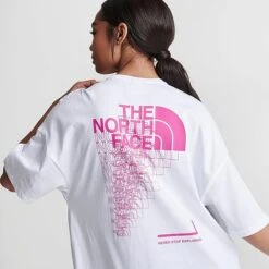Women's The North Face Dome Logo T-Shirt Dress White/Pink - NF0A84ZQ 100 -Fashion General Store NF0A84ZQ 100 M5