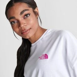 Women's The North Face Dome Logo T-Shirt Dress White/Pink - NF0A84ZQ 100 -Fashion General Store NF0A84ZQ 100 M6