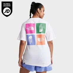 Women's The North Face Half Dome Box Rotate T-Shirt White/Multi - NF0A858L 100