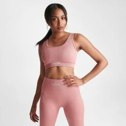 Women's Pink Soda Sport Rib Seamless Bra Ash Rose - PSW11365 310 10 Women's Pink Soda Sport Rib Seamless Bra Ash Rose - PSW11365 310 -Fashion General Store PSW11365 310 M3