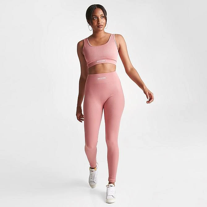 Women's Pink Soda Sport Tone Rib Seamless Tights Ash Rose - PSW11370 310 4 Women's Pink Soda Sport Tone Rib Seamless Tights Ash Rose - PSW11370 310 - Image 2