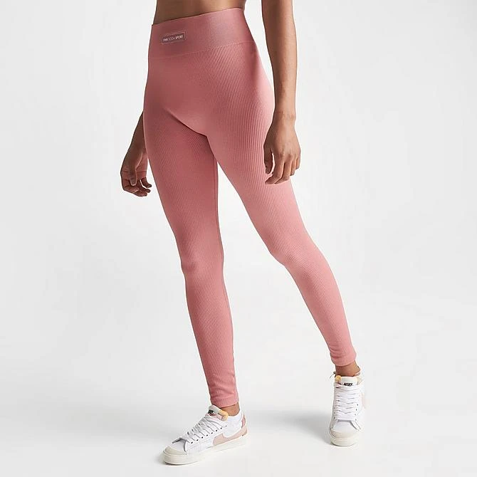 Women's Pink Soda Sport Tone Rib Seamless Tights Ash Rose - PSW11370 310 5 Women's Pink Soda Sport Tone Rib Seamless Tights Ash Rose - PSW11370 310 - Image 3