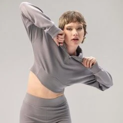 Women's Pink Soda Sport Torrance Quarter-Zip Top Grey - PSW11653 040 -Fashion General Store PSW11653 040 M3