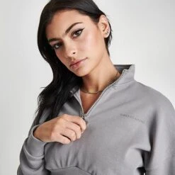 Women's Pink Soda Sport Torrance Quarter-Zip Top Grey - PSW11653 040 -Fashion General Store PSW11653 040 M5