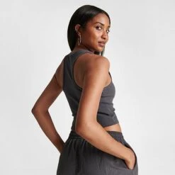 Pink Soda Sport Women's Pink Soda Halle Ribbed Tank Top Forged Iron - PSW11702 040 -Fashion General Store PSW11702 040 M4