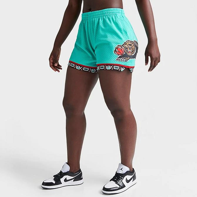 Women's Mitchell & Ness Vancouver Grizzlies 1995-96 Swingman Shorts Teal Blue - REL18067 BLU 3 Women's Mitchell & Ness Vancouver Grizzlies 1995-96 Swingman Shorts Teal Blue - REL18067 BLU