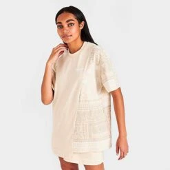 Women's Supply & Demand Paisley Patch Split T-Shirt Beige - SUW16384 250 -Fashion General Store SUW16384 250 M3