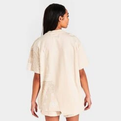 Women's Supply & Demand Paisley Patch Split T-Shirt Beige - SUW16384 250 -Fashion General Store SUW16384 250 M4