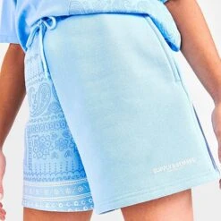 Women's Supply & Demand Paisley Patch Shorts Light Blue - SUW16389 105 11 Women's Supply & Demand Paisley Patch Shorts Light Blue - SUW16389 105 -Fashion General Store SUW16389 105 M5