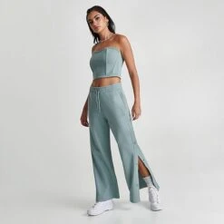 Women's FLETCHER X Supply & Demand Wide Flare Pants Chinois Green - SUW16467 610 -Fashion General Store SUW16467 610 M3