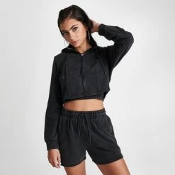 Women's Supply & Demand Corset Full-Zip Hoodie Acid Black - SUW16471 090 10 Women's Supply & Demand Corset Full-Zip Hoodie Acid Black - SUW16471 090 -Fashion General Store SUW16471 090 M3