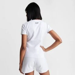 Women's Emporio Armani EA7 Logo Fitted T-Shirt White - TJDLZ110 100 11 Women's Emporio Armani EA7 Logo Fitted T-Shirt White - TJDLZ110 100 -Fashion General Store TJDLZ110 100 M4