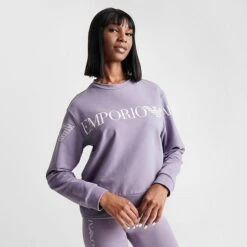 Women's Emporio Armani EA7 Crewneck Sweatshirt Purple - TJQMZ134 982 10 Women's Emporio Armani EA7 Crewneck Sweatshirt Purple - TJQMZ134 982 -Fashion General Store TJQMZ134 982 M3