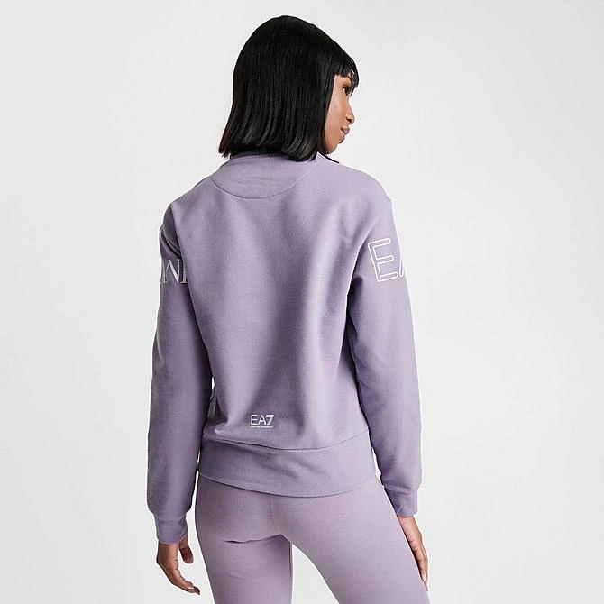 Women's Emporio Armani EA7 Crewneck Sweatshirt Purple - TJQMZ134 982 6 Women's Emporio Armani EA7 Crewneck Sweatshirt Purple - TJQMZ134 982 - Image 4