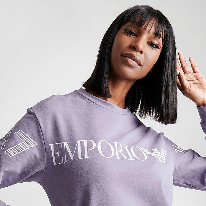 Women's Emporio Armani EA7 Crewneck Sweatshirt Purple - TJQMZ134 982 7 Women's Emporio Armani EA7 Crewneck Sweatshirt Purple - TJQMZ134 982 - Image 5