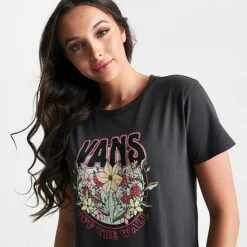 Women's Vans Rock Flowers Crewneck T-Shirt Black - VN0003SS BLK -Fashion General Store VN0003SS BLK M5