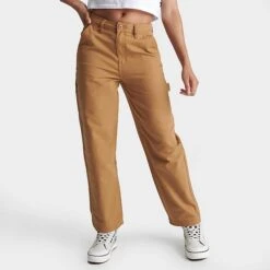 Women's Vans Ground Work Pants Tobacco Brown - VN0A5JHJ TBN